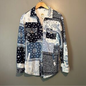 C&C California patchwork bandana shacket